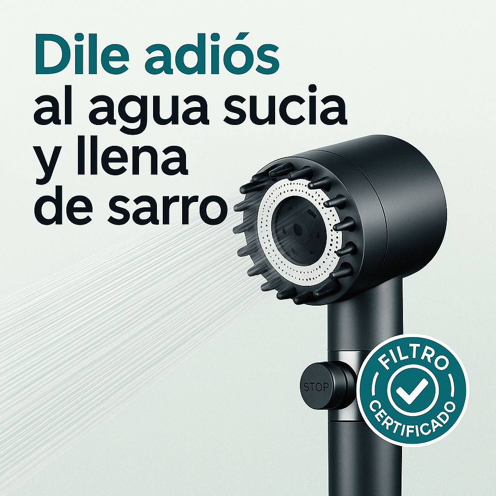 HydroPure™ – Cabezal de Ducha Filtrante con Masajeador
